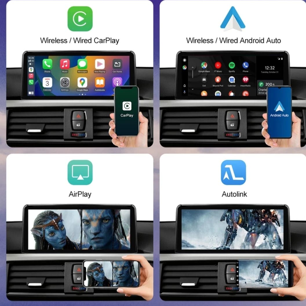Systemcar67™ Bmw 1,2 Series F20/F21/F22/F23/F45 10.Pouces Carplay sans Fil Android Auto 2013-2018 NBT System