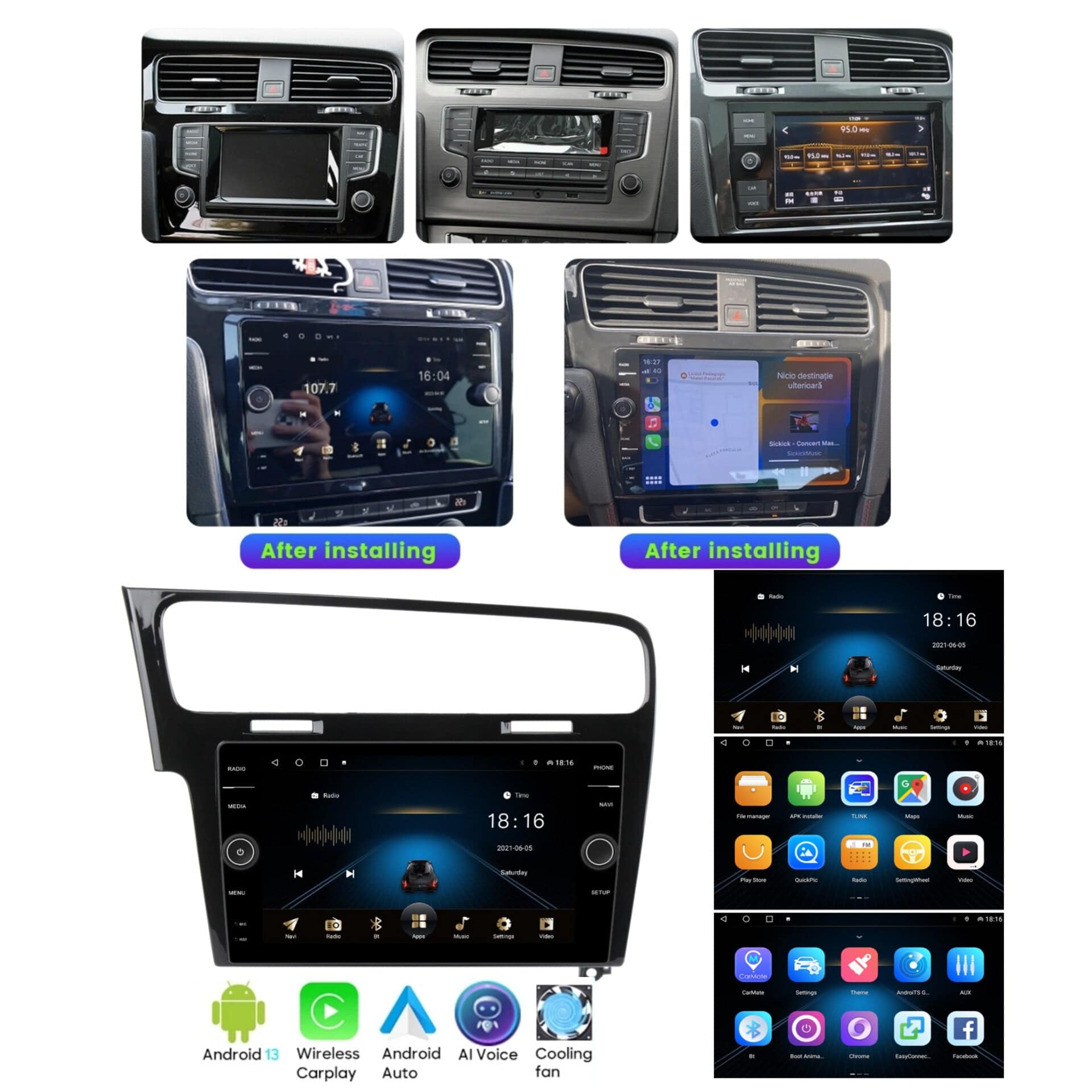 Systemcar67™ Carplay Volkswagen Golf 7 Android Auto