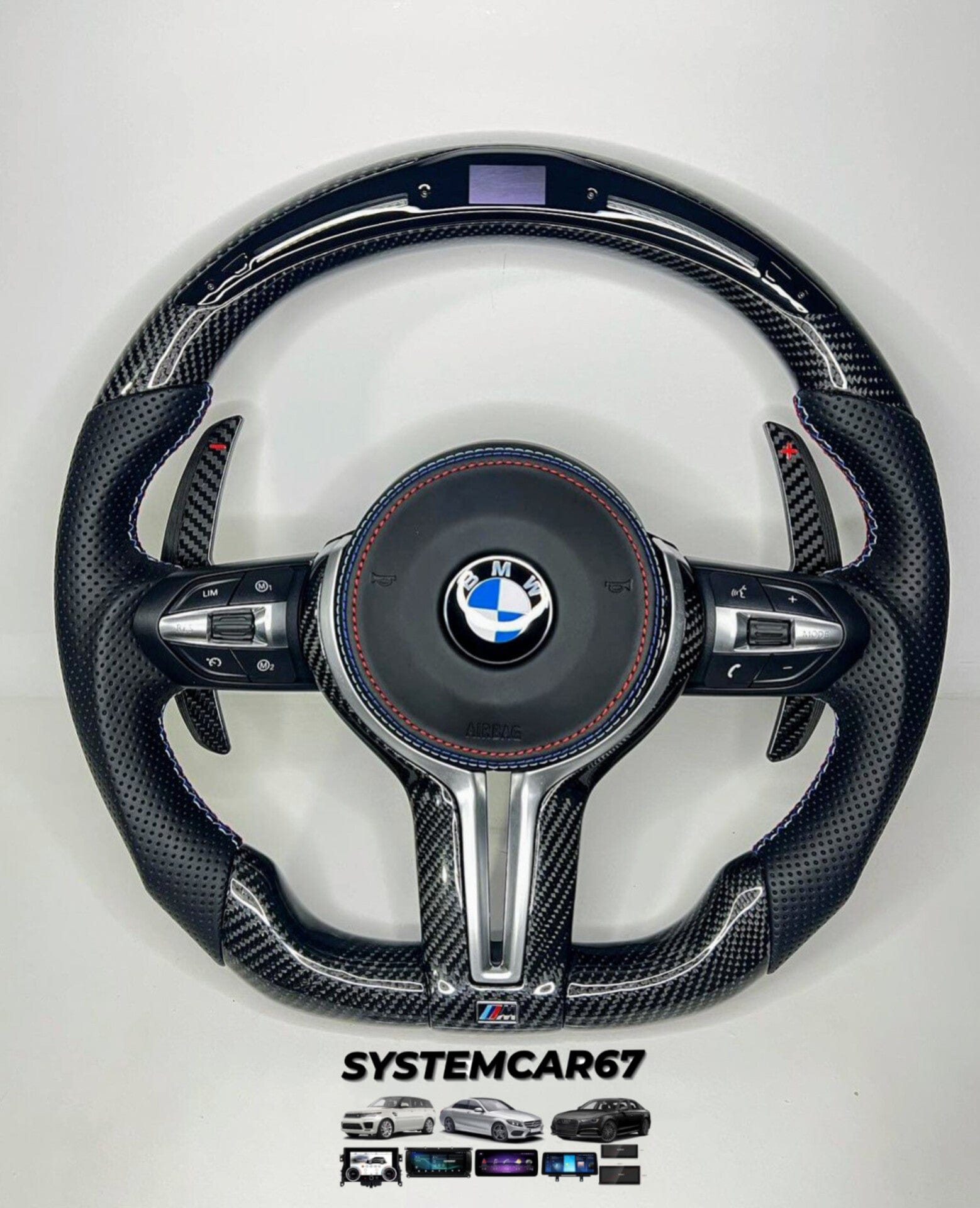 Systemcar67™Volant BMW LED palettes en carbone Série 1-7 et X1-X5 X3 X5
Avec airbag