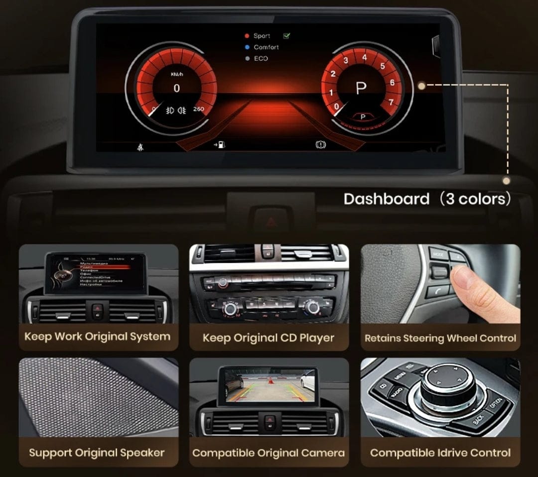 Systemcar67™ Bmw 1,2 Series F20/F21/F22/F23/F45 10.Pouces Carplay sans Fil Android Auto 2013-2018 NBT System