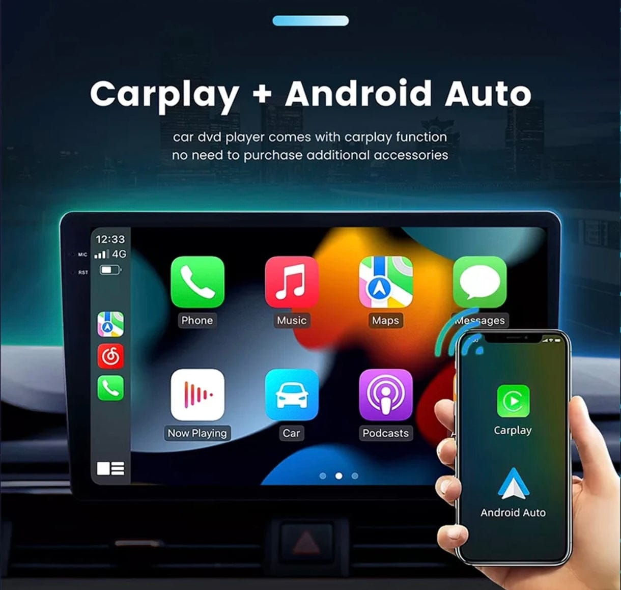 Android 14 Autoradio Multimédia, pour Citroen C3 DS3 2009-2017 9 Pouces 2 Din Écran Tactile Autoradio CarPlay GPS AHD Bluetooth 4G64