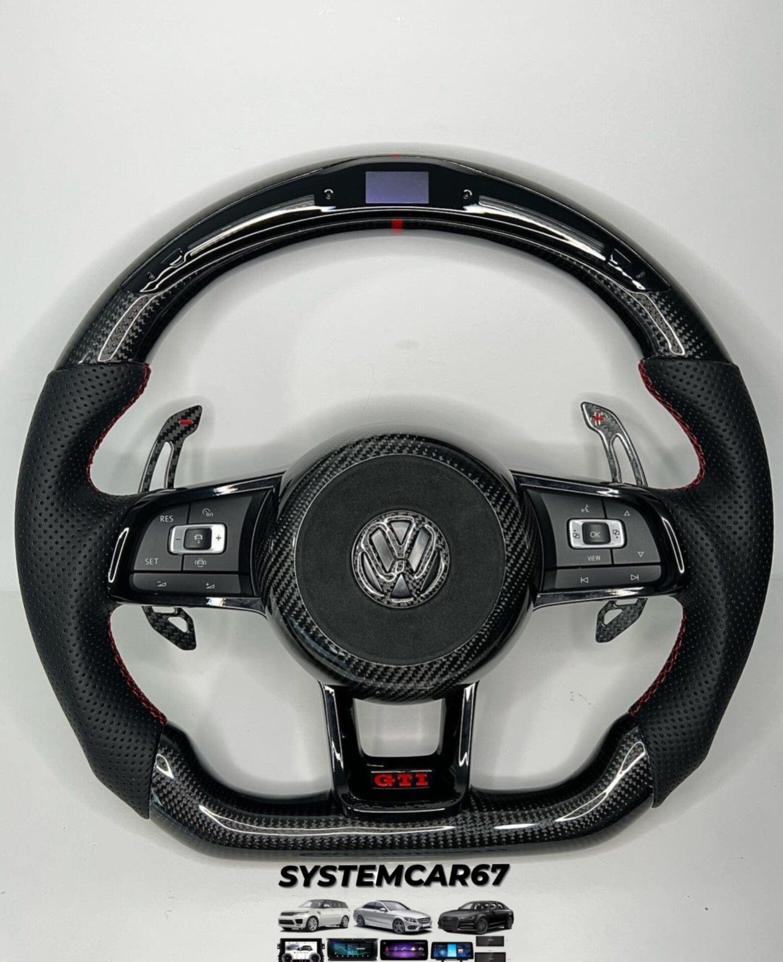Systemcar67™Volant Carbone led pour Golf 7 Polo 5 Polo 6 Tiguan t-roc Golf 8 sirocco Volkswagen