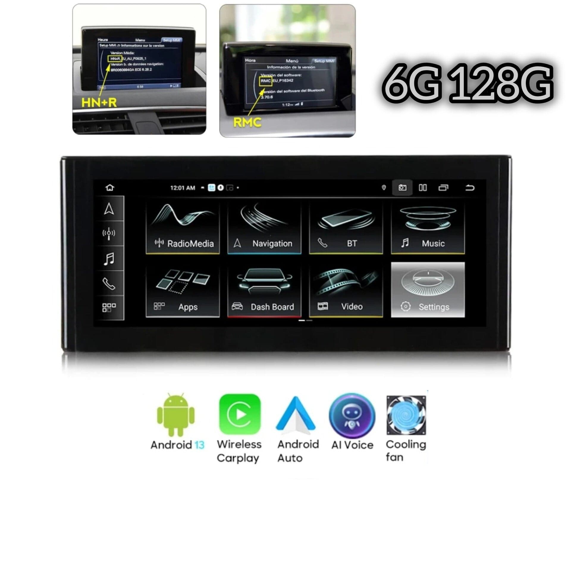 Systemcar67™ Carplay Audi Q3 2013-2019 Android 13