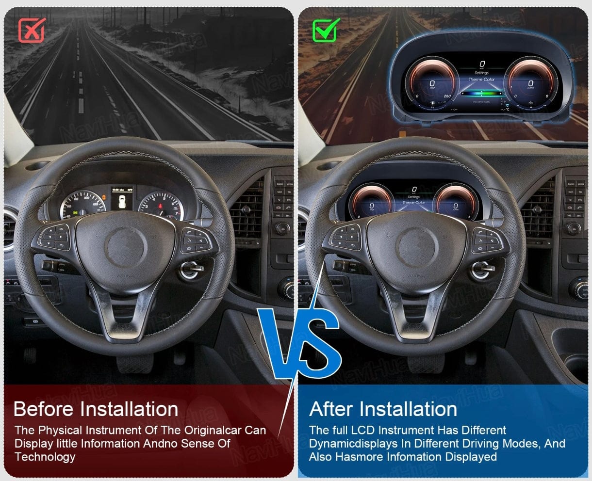 Cockpit Virtuel Mercedes Vito 2016-2024 LCD Plug and Play