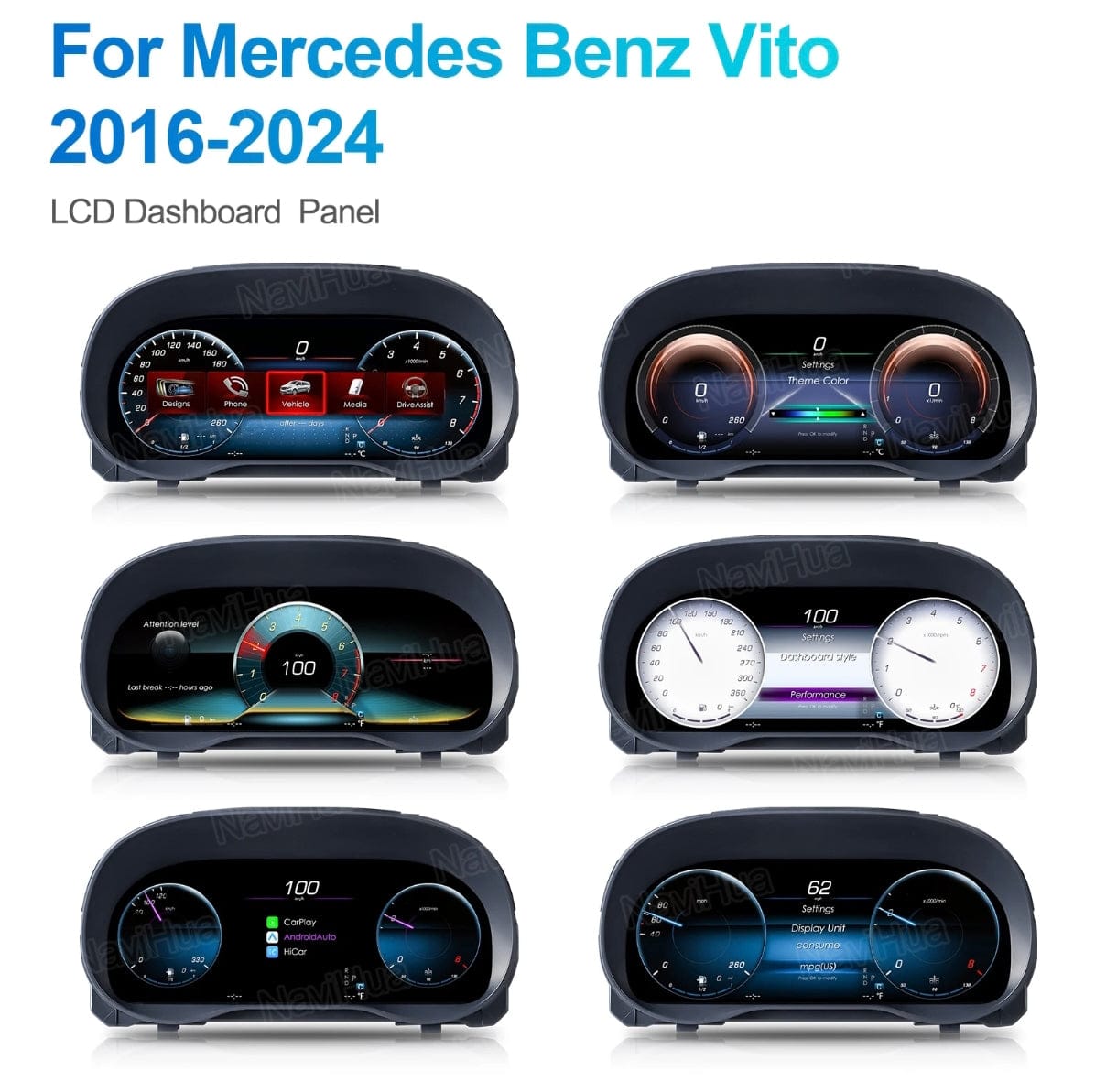 Cockpit Virtuel Mercedes Vito 2016-2024 LCD Plug and Play