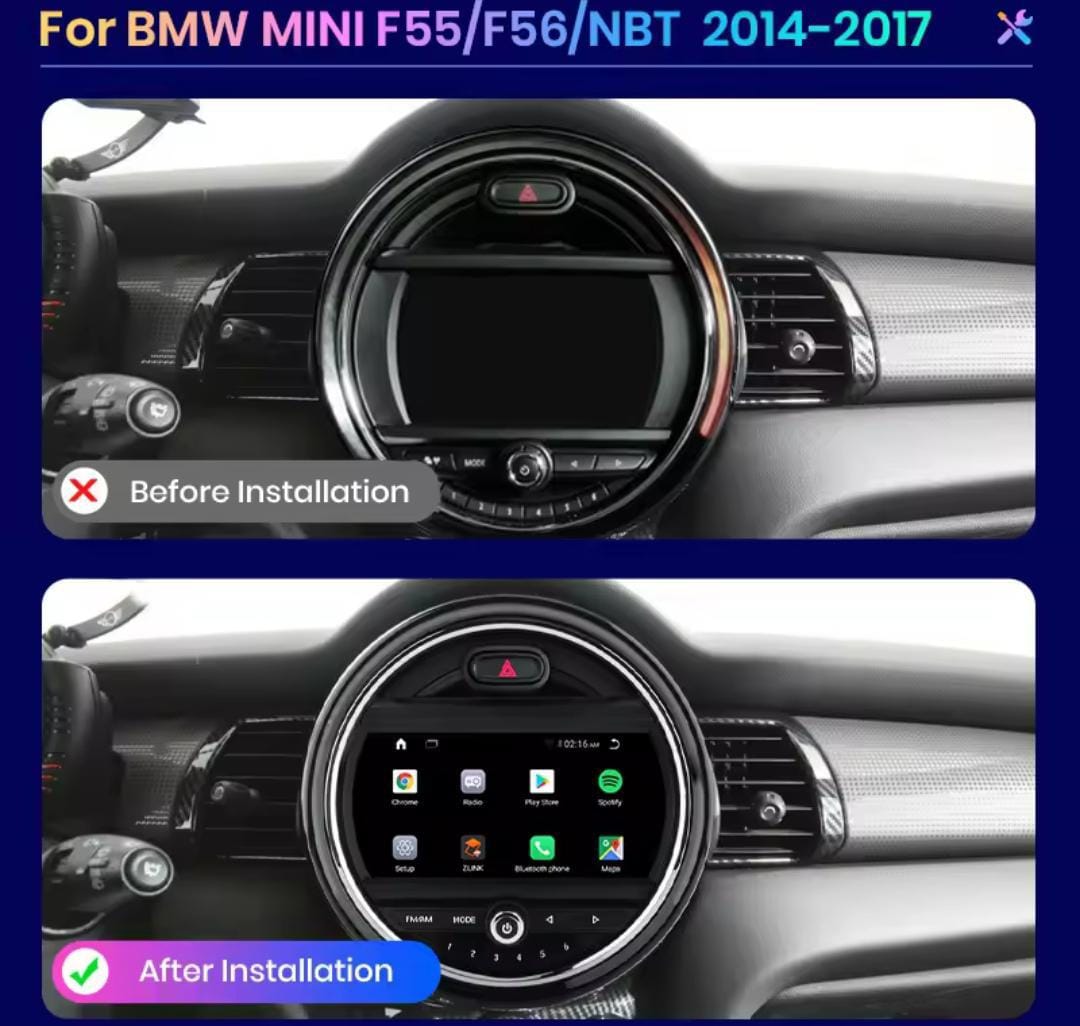 Carplay F54 Clubman R56 mini Cooper r57 convertible R58 Mini Cooper R59 Roadster
