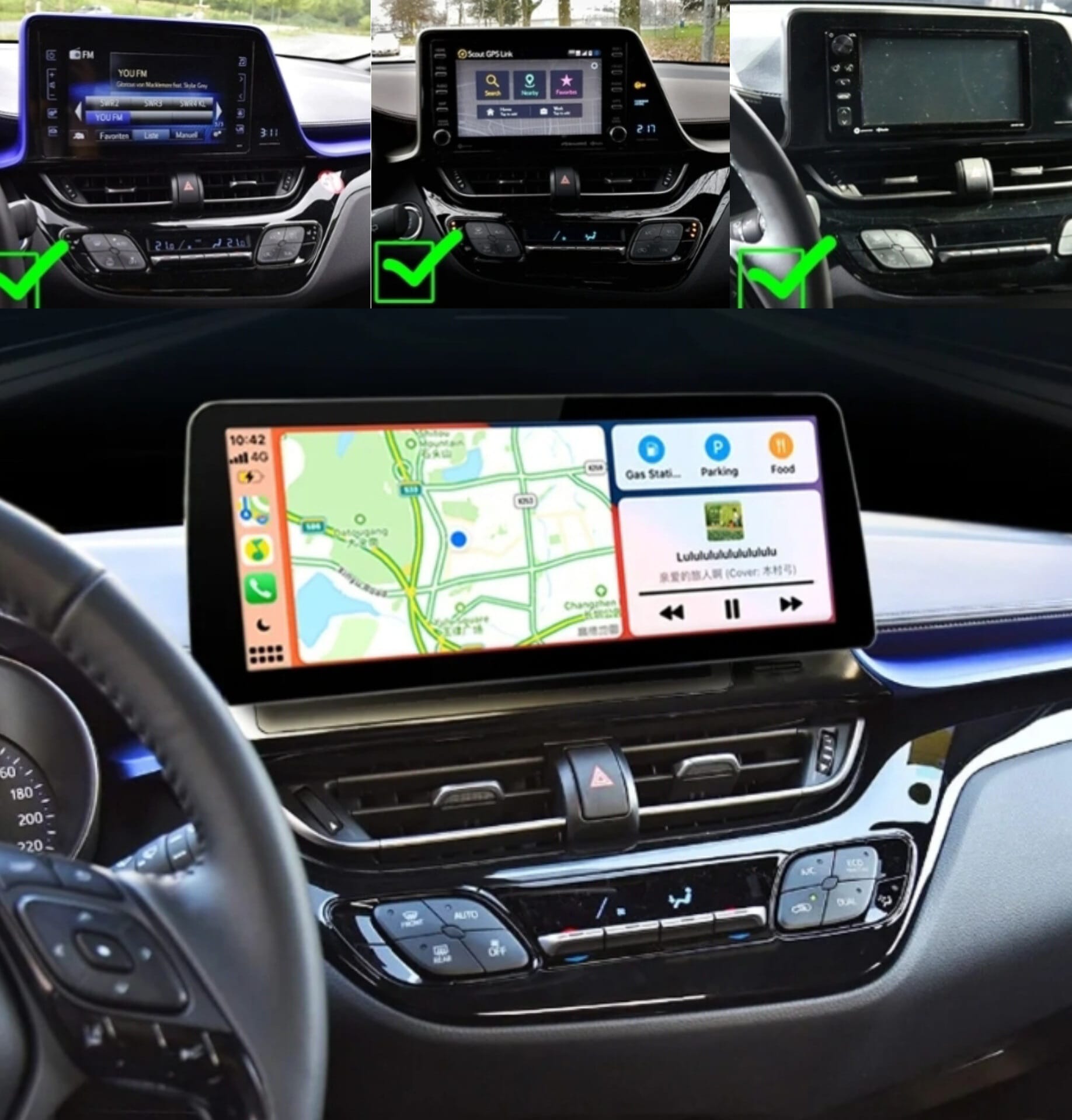 Systemcar67™ Carplay Toyota C-HR Android Auto tactile 2016-2021 12.5 poueces