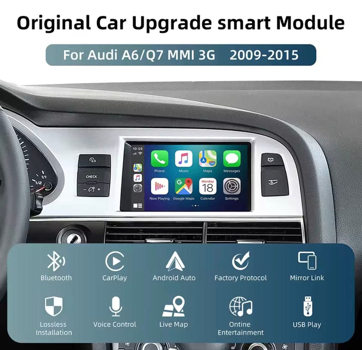 Systemcar67™ Boitier Carplay Audi Q7 2009-2015 [ Système MM3]