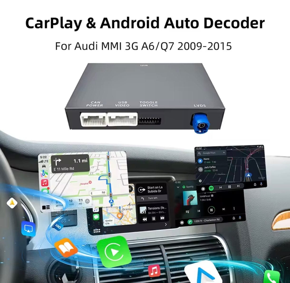 Systemcar67™ Boitier Carplay Audi Q7 2009-2015 [ Système MM3]